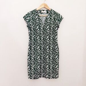 Jude Connally Green and White Patterned Sheath Dress Size XS